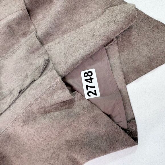 BCBGMaxAzria Vest Womens Medium Fabian DArk Gray Faux Suede Moto Assymettrical - Picture 7 of 8